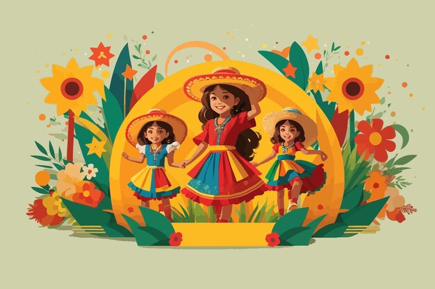 festa junina illustration june party brazil costume illustration