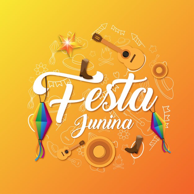 Festa Junina met doodeenvoudig achtergrondmalplaatje