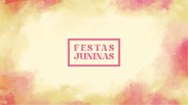 Festa junina party background in yellow watercolor