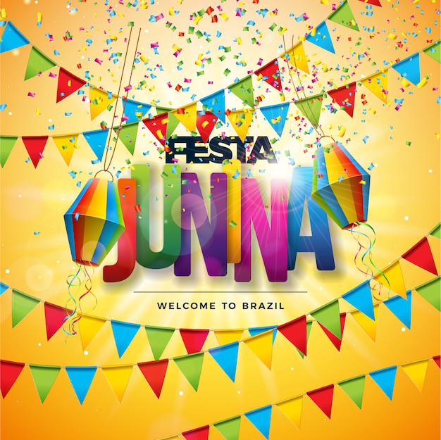 Vettore festa junina design tradizionale del brasile