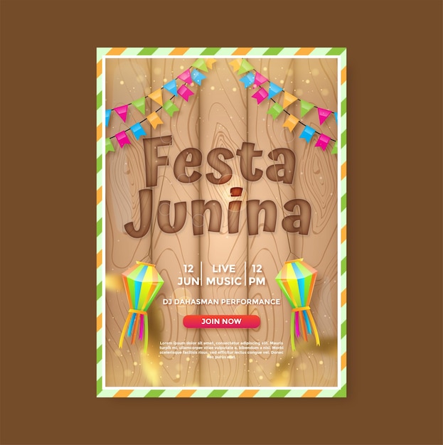 Festa junina verticale postersjabloon