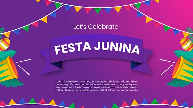 Festa Junina viering Brazilië Juni Festival Ontwerp Banner Greeting Card Uitnodiging Poster