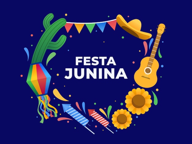 Festa junina corona disegno vettoriale