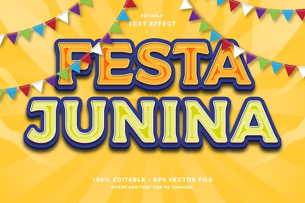 Festas Juninas Bold 3d 편집 가능한 텍스트 효과