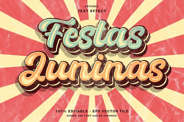 Festas Juninas Retro Vintage bewerkbaar teksteffect