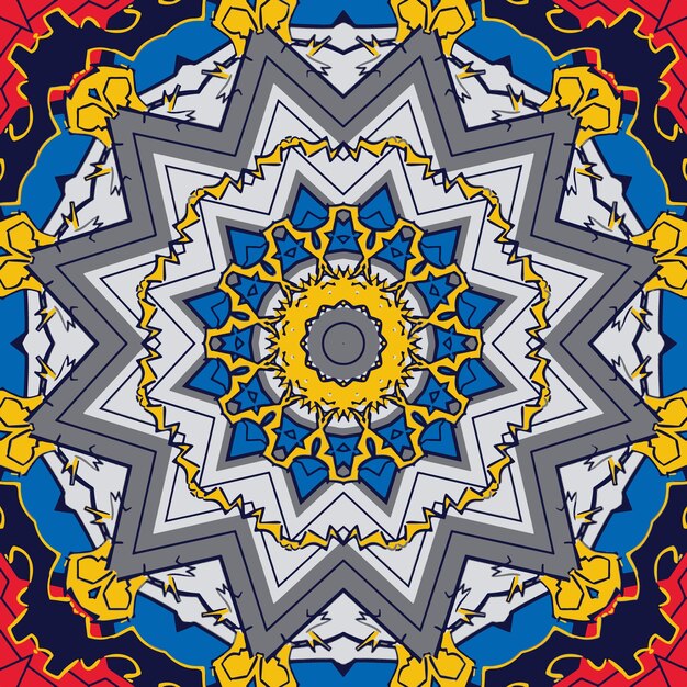 Festival arte modello senza cuciture mandala design etnico geometrico colorato stampa messicano psychdedlic texture di sfondo