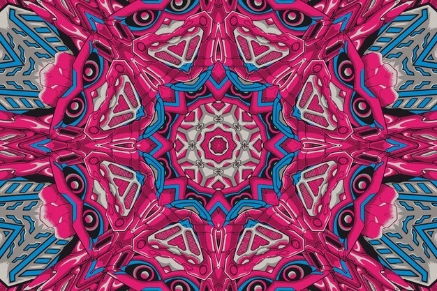 Vettore festival arte modello senza cuciture mandala design etnico geometrico colorato stampa messicano psychdedlic texture di sfondo