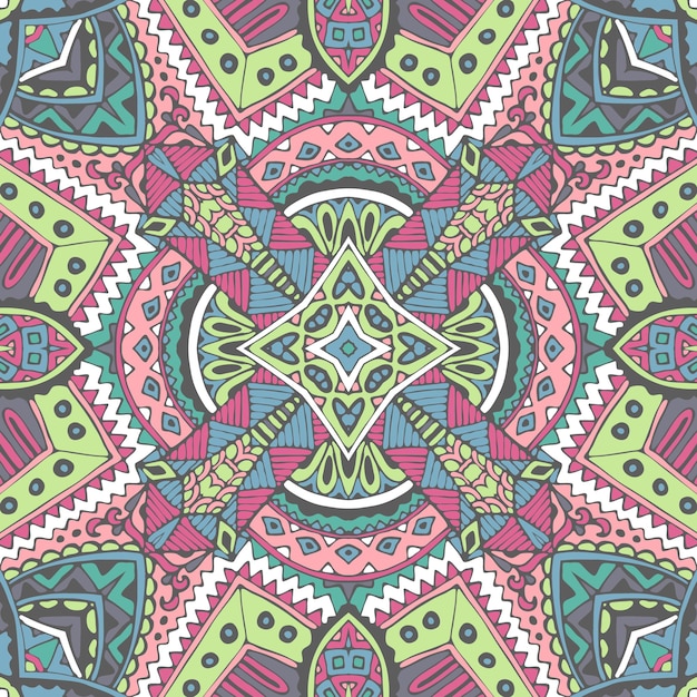 Festival bohemian seamless pattern ethnic geometric print