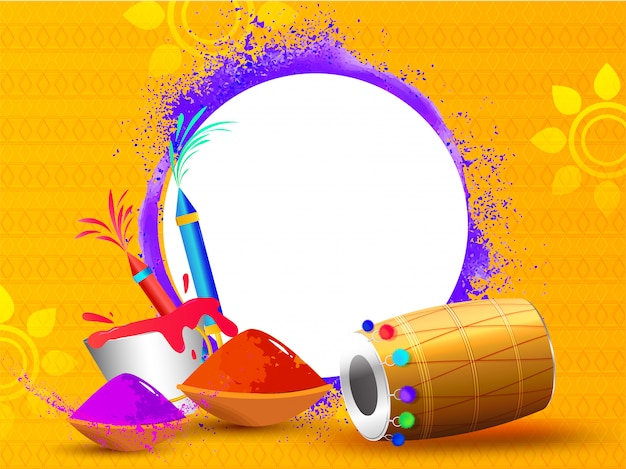 Иллюстрация элементов фестиваля на оранжевом фоне с пространством f