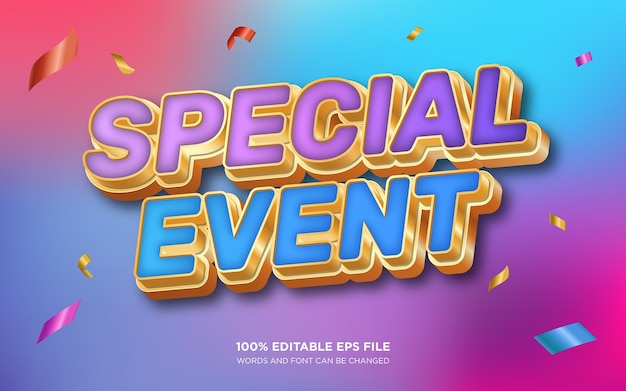 Festival event 3D editable text style effect