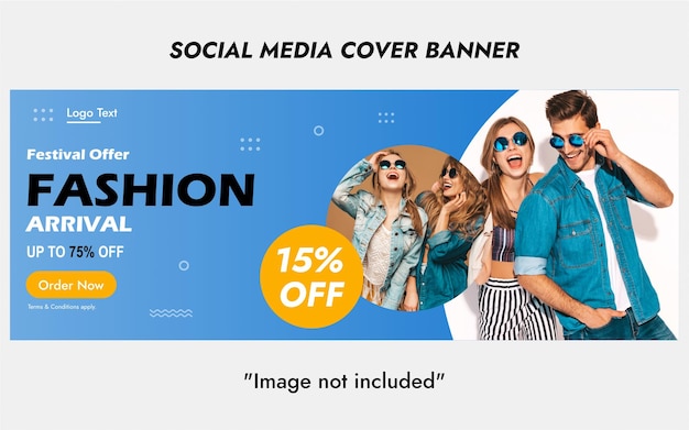 Festival fashion sale Creative social media cover banner post template