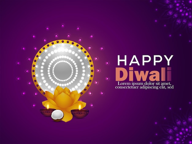 Festival of light happy diwali celebration design concept