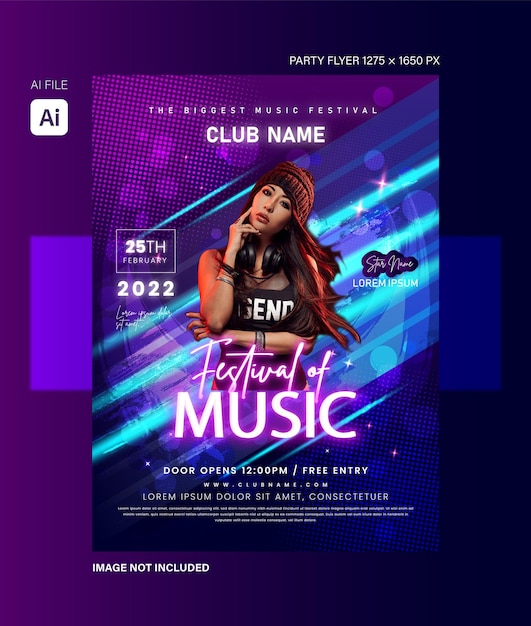 Фестиваль музыки Party Flyer Design