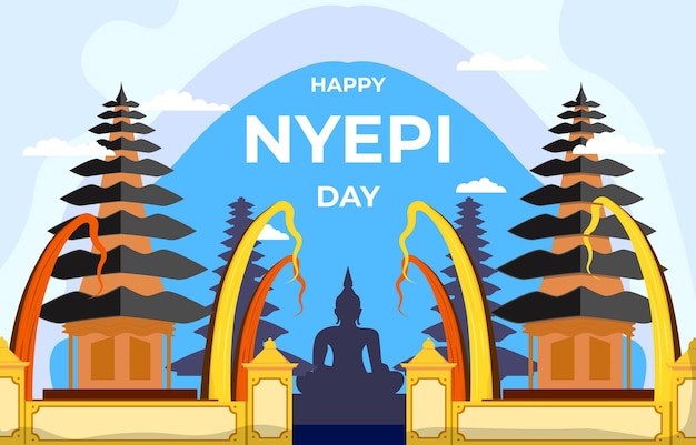 Vettore sfondo del festival nyepi