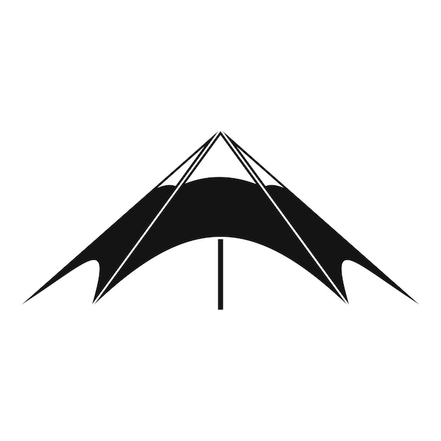 색 바탕에 고립된 웹 디자인을 위한 페스티벌 야외 텐트 터 아이콘의 간단한 일러스트레이션