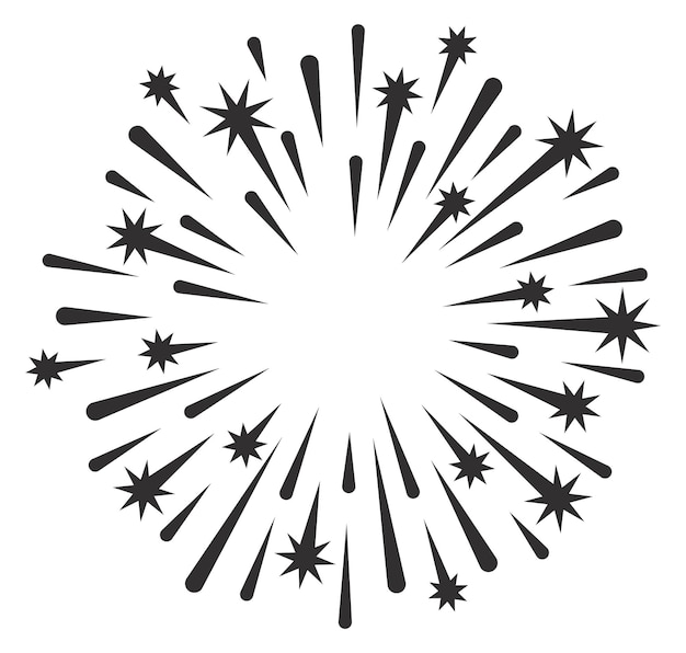 Festival show lights icon black line firework