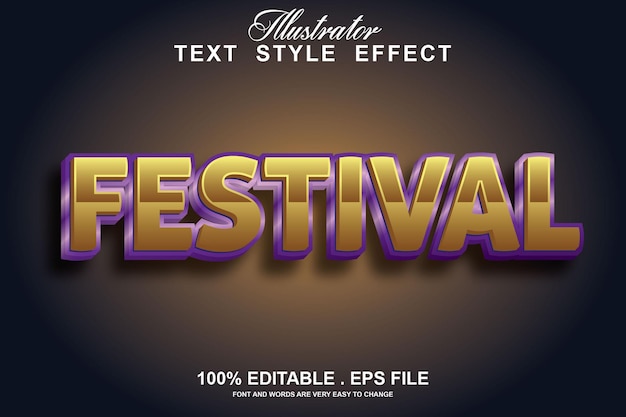 Vector festival text effect editable