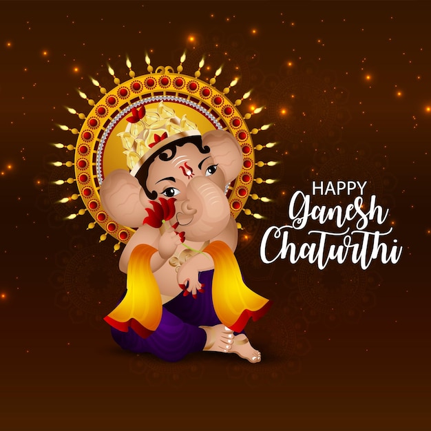 Festival van india happy ganesh chaturthi ontwerp achtergrond