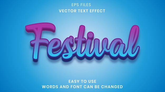 Vector festivalteksteffect premium eps