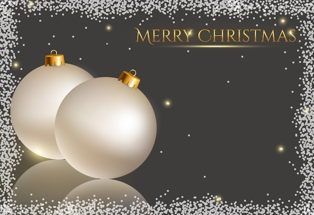 Festive background with christmas balls card