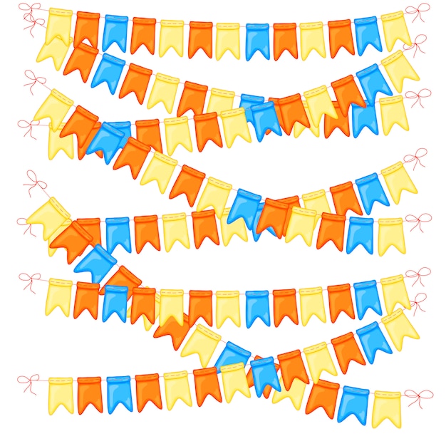 Festive background with garlands of flags