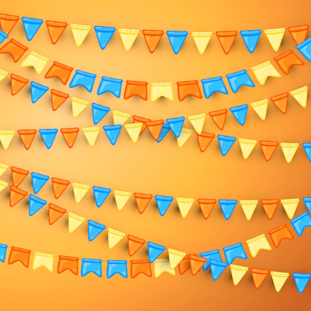 Festive background with garlands of flags