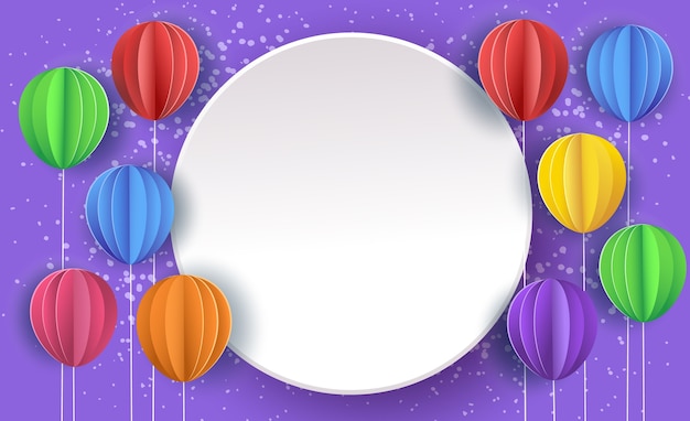 Festive background with paper balloons