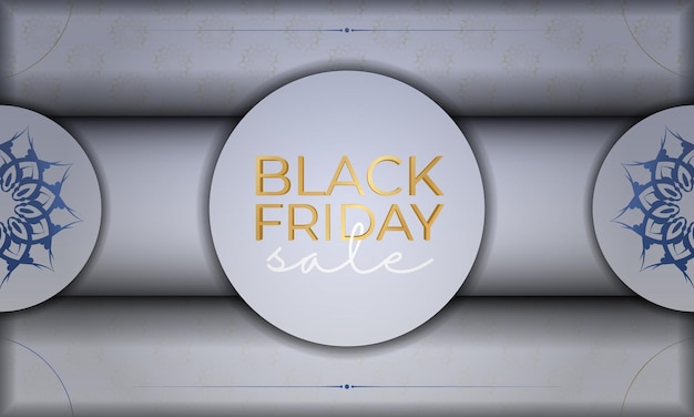 Vector festive baner black friday in beige color with vintage pattern