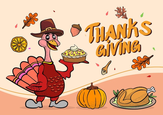 Vector festive banner design thanksgiving illustration image