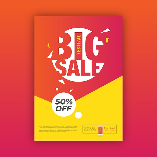 Festive big sale poster design template