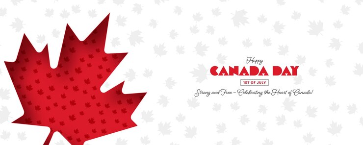 Vector festive canada day celebration with red maple leaf beautiful banner design