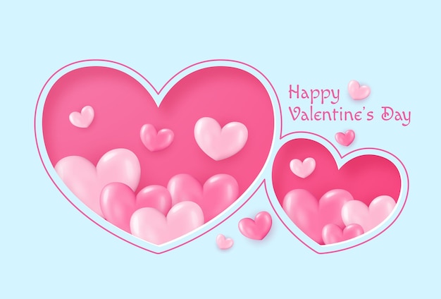 festive card for happy valentines day