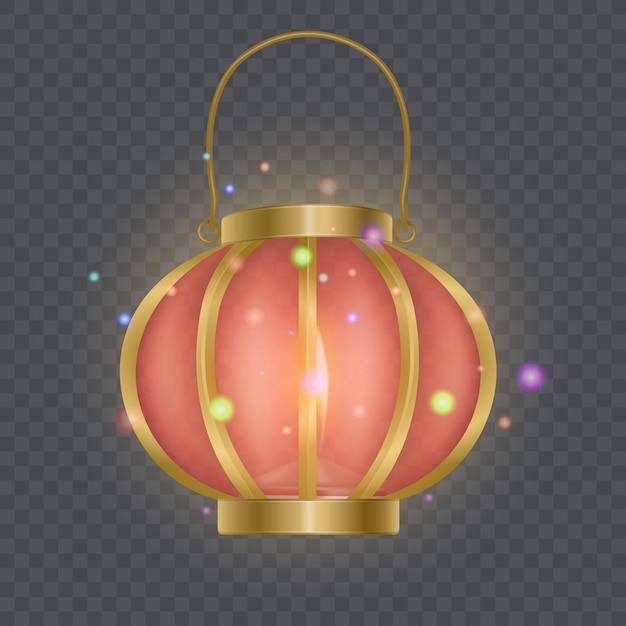 Festive chinese red lantern template, lamp isolated