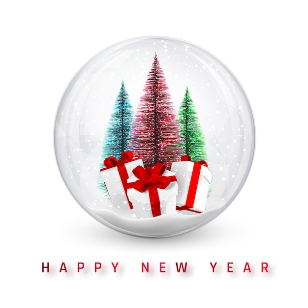 Festive christmas background. christmas pine tree and shiny glitter glowing christmas balls. vector illustration.