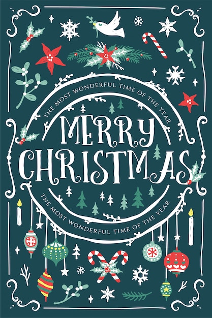 お祝いのクリスマスカードのデザイン