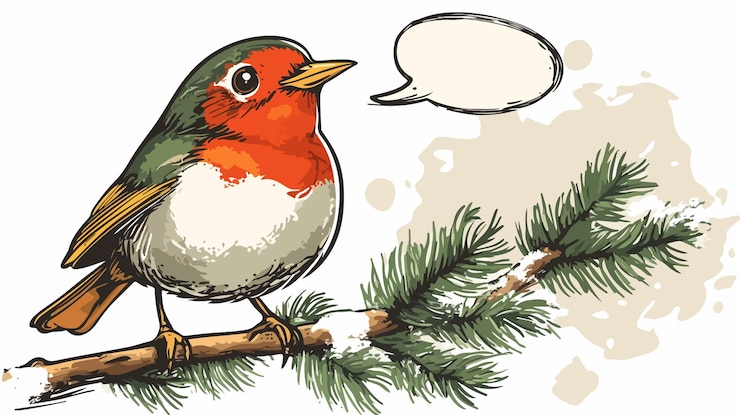 Vector festive christmas cartoon speech bubble drawing
