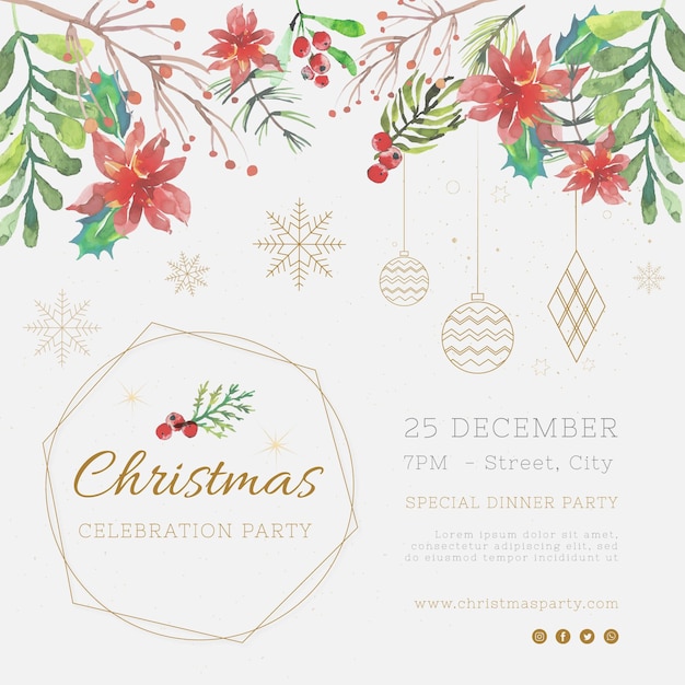 Festive christmas flyer template