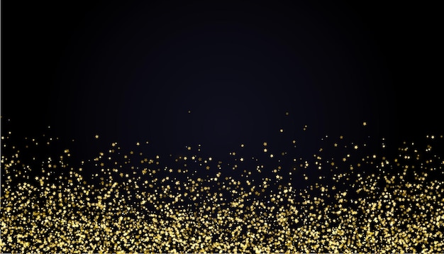 Festive christmas and new year background with gold glitter or confetti of stars backdrop template vector illustration