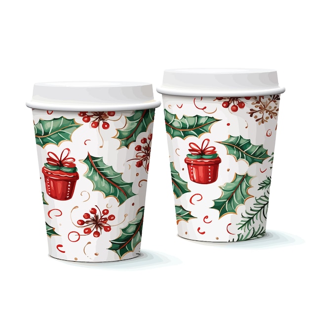 Vector festive_christmas_paper_coffee_cups