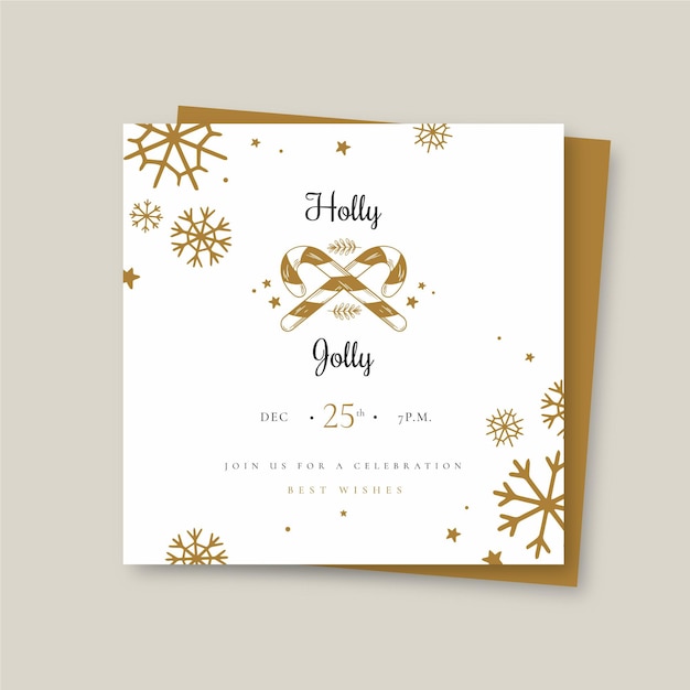 Festive christmas square flyer template