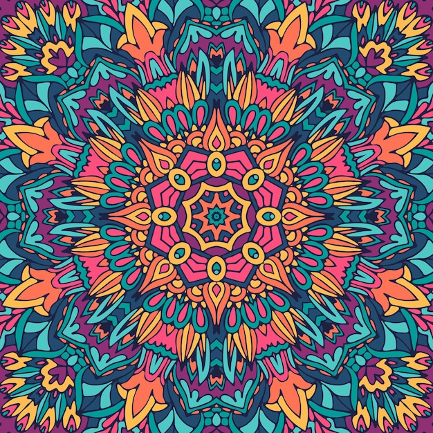 Modello di arte mandala colorato festivo