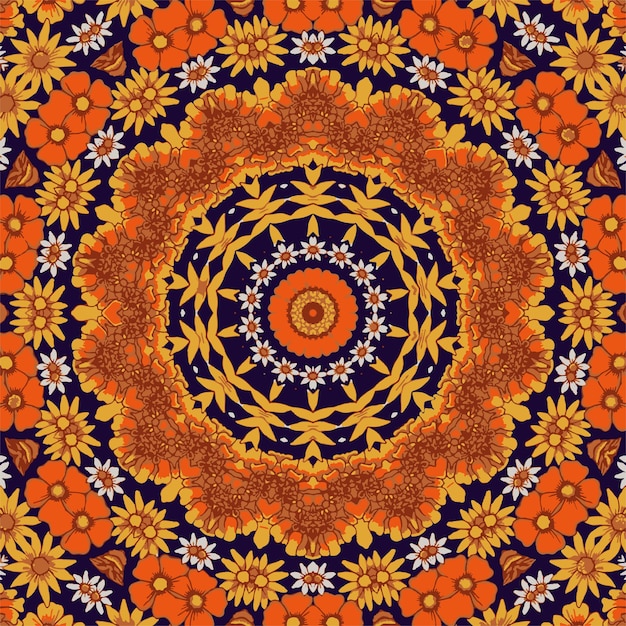 Vettore illustrazione del modello di mandala colorato festivo