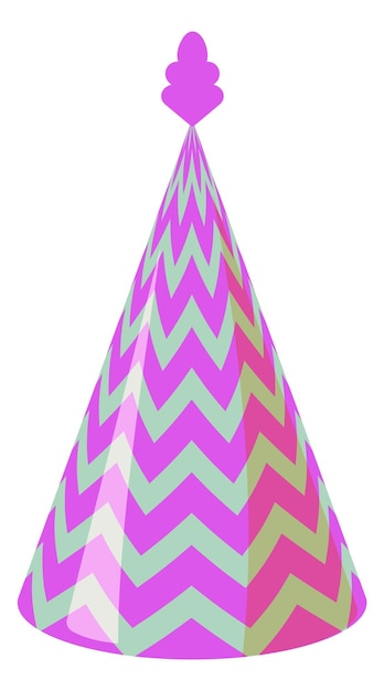 Festive colorful party hat Cartoon cone cap isolated on white background