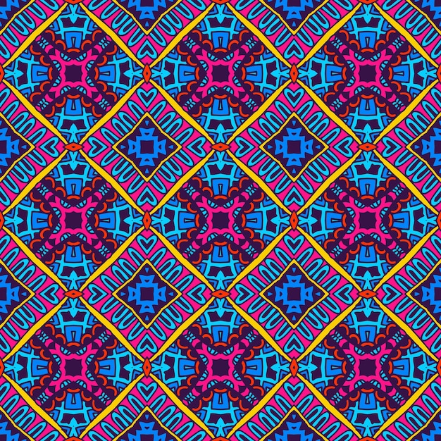 Festive Colorful seamless vector pattern ornamental. Geometric print