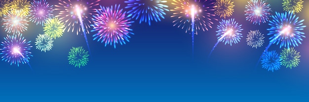 Vector festive colour firework background.