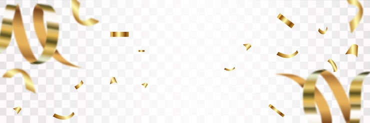 Vector festive confetti on a transparent background