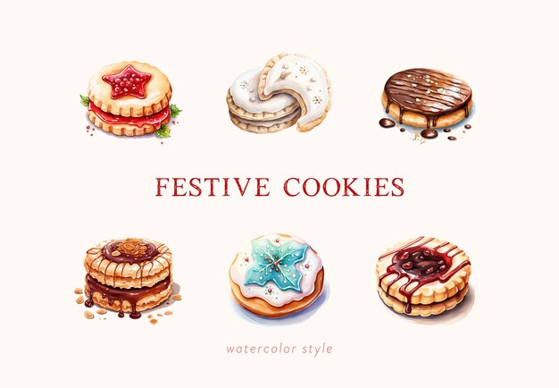 Festive cookie illustrations