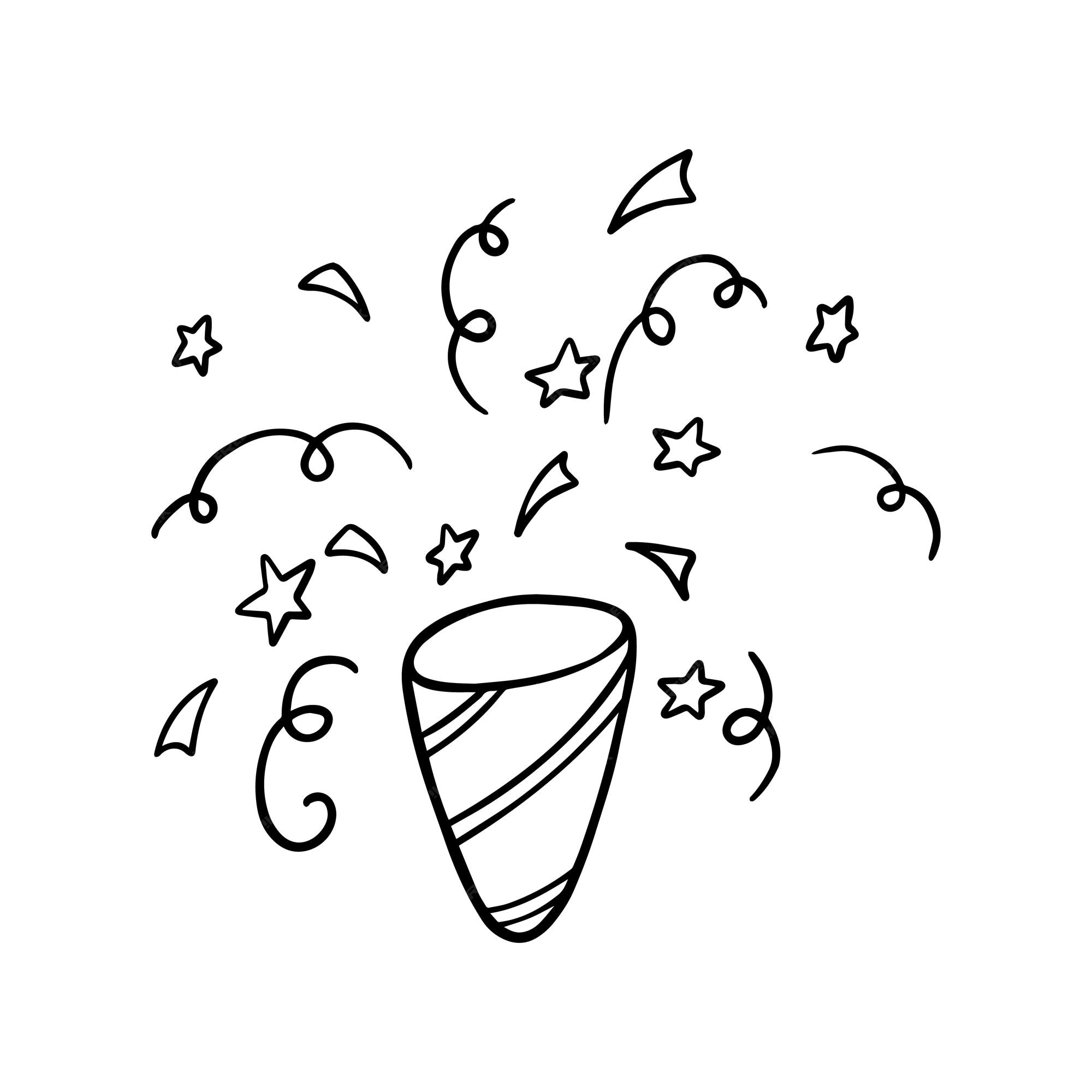 Confetti Clip Art Black And White