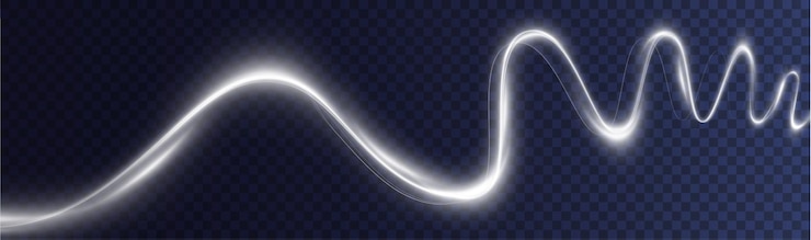 Vector festive decor png glowing white dynamic twirl futuristic light strip line white  in motion