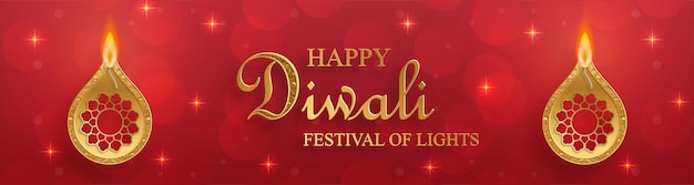 Festive diwali and deepawali card the indian festival of lights